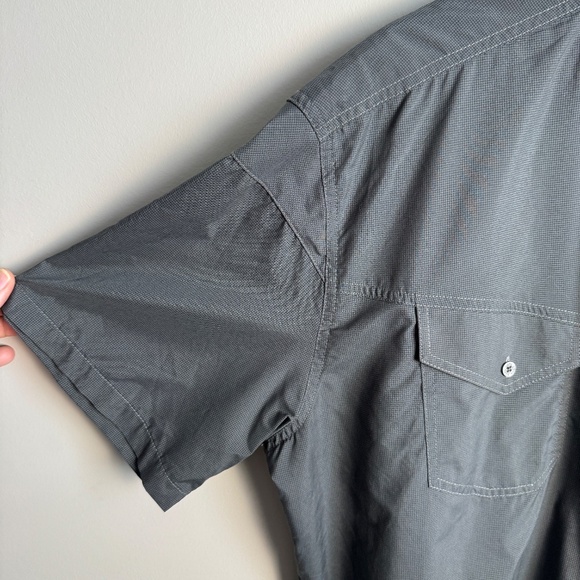 Kuhl Mountain Grown Men's Camp‎ Shirt XXL Short Sleeve Pin Check Charcoal Gray - Picture 4 of 14